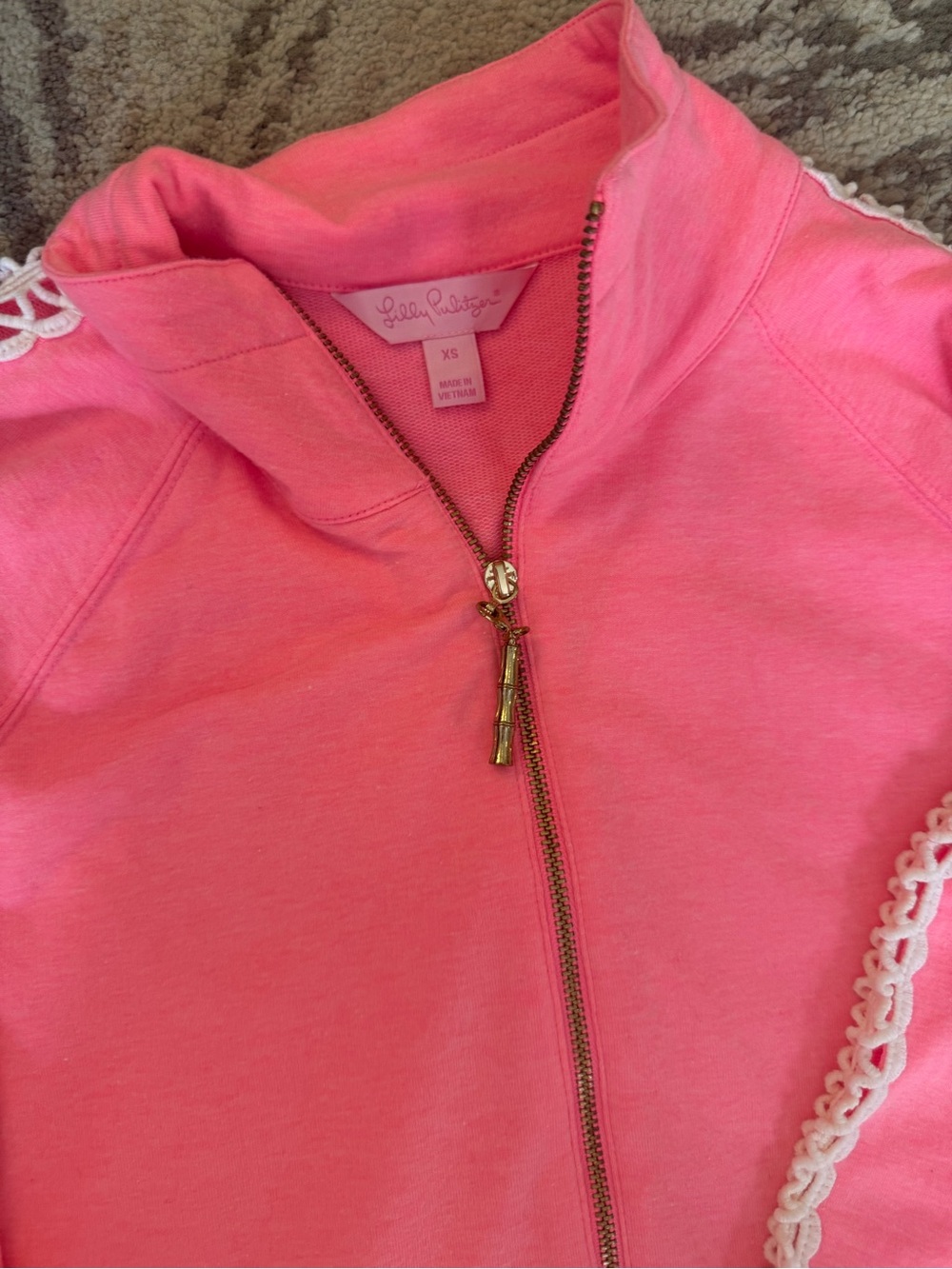 Lilly Pulitzer Coral popover Pink Zip-Up Jacket